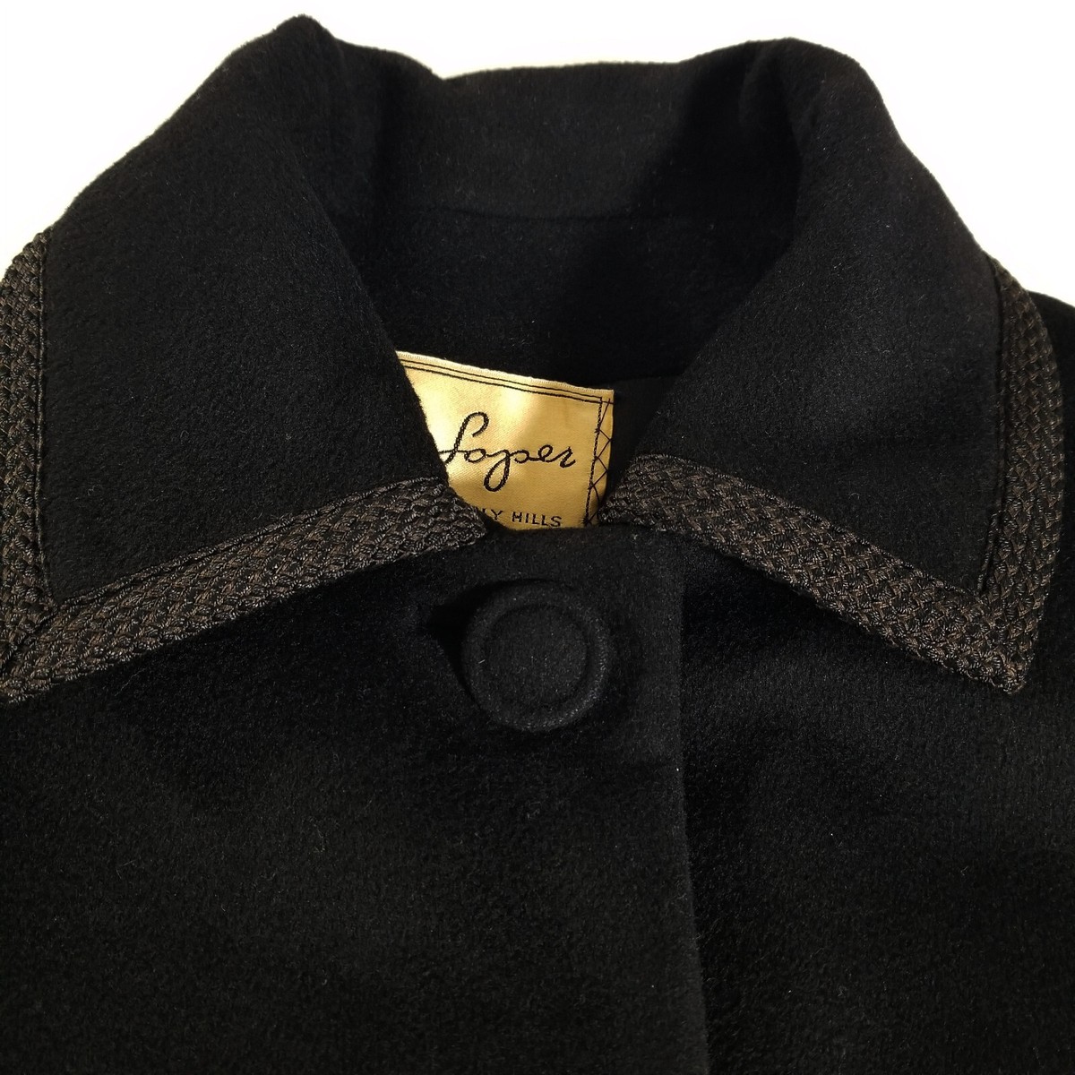 Vintage Don Loper Coat Black Womens M/L 3/4 Sleeve Beverly Hills  display picture 1