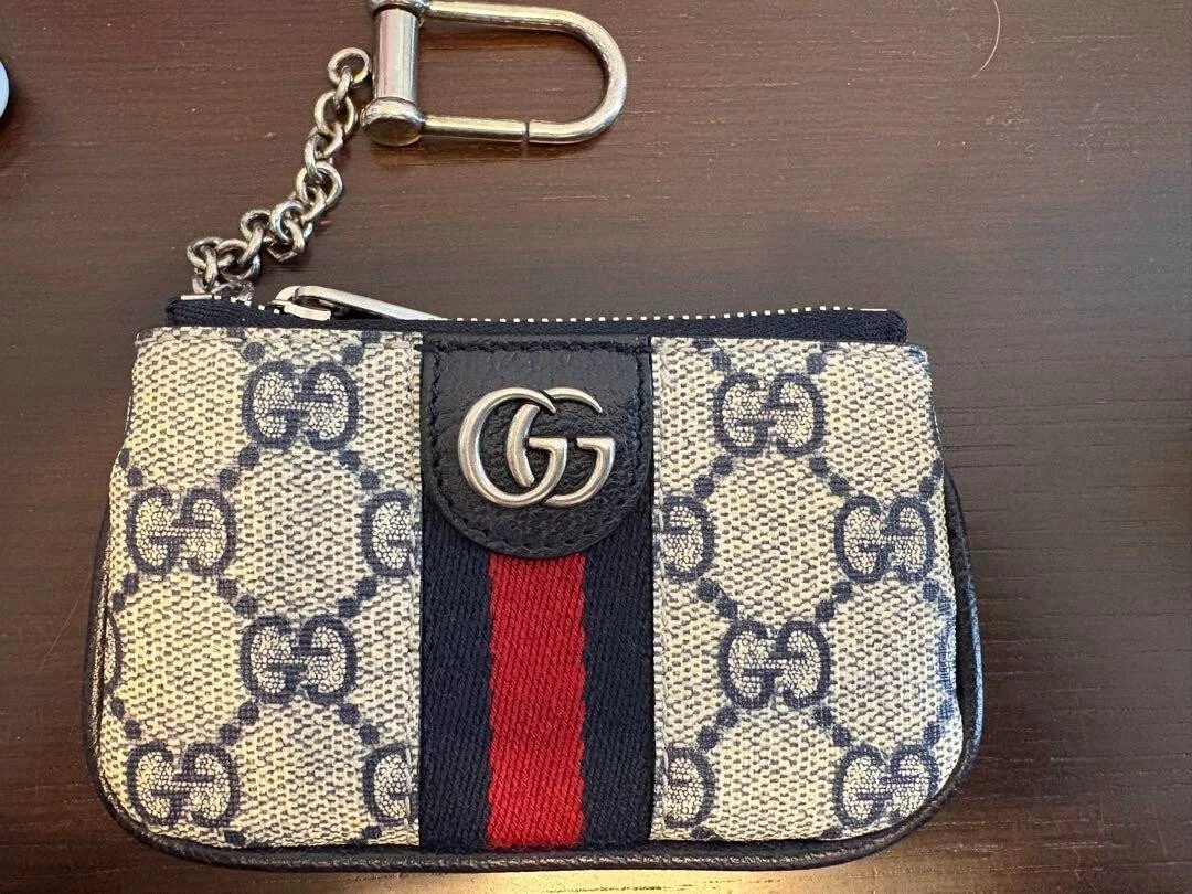 GUCCI Ophidia étui à clés pochette porte monnaie GG Supreme Navy