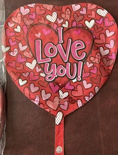 (Lot of 300) 14" “I Love You” Hearts Helium Mylar Balloon • Anniversary Birthday