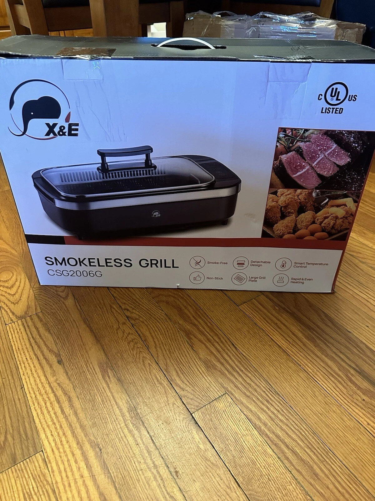 X&E Smokeless Indoor Grill, 1500W Non-Stick Removable Electric Grill and Griddle