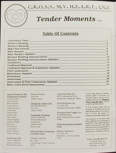 Family Anniversary's Tender Moments Cross Stitch Patterns By Cross My Heart - Picture 2 of 6