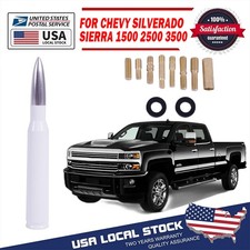 Chrome White Bullet Short Antenna 5.5 Inches For Ford F250 F350 F450 F550 50 Cal Chrome White Bullet Short Antenna 5.5 Inches For Ford F250 F350 F450 F550 50 Cal