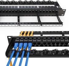 24 Port Patch Panel RJ45 Patch Panel CAT6a Keystone Patch Panel UTP with Smar...