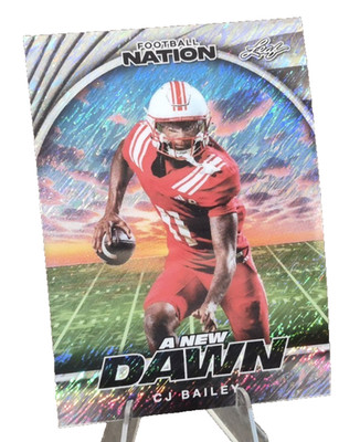 CJ Bailey 1/1 Leaf 2025 Pre-Production Proof Football Nation A New Dawn