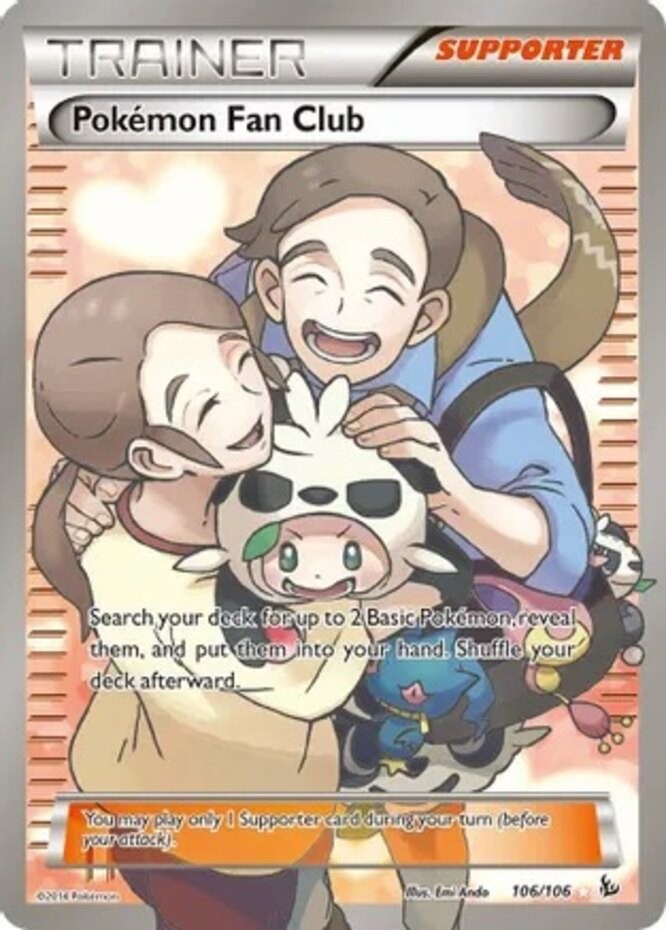 1x Pokemon Fan Club - 106/106 - Full Art Ultra Rare Moderately Played Pokemon XY