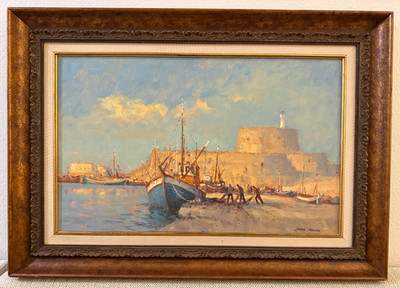 Vintage Original Oil Painting on Canvas Impressionism signed and framed Greek