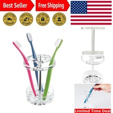3-Slot iDesign Toothbrush Holder - Clear Plastic Organizer for Modern Bathrooms