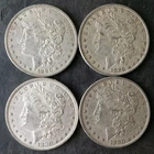 Lot of Four 1880 $1 Morgan Silver Dollars