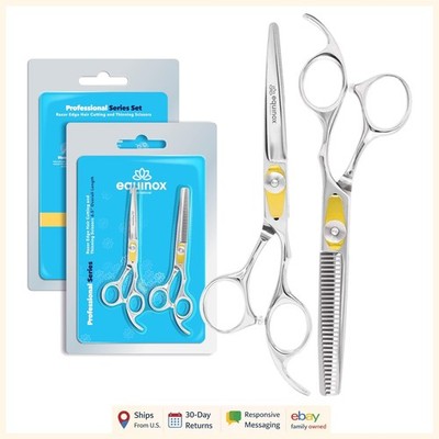 Versatile Hair Cutting Scissors and Thinning Set with Ergonomic Easy-Grip Handle