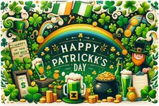 Vintage St Patrick   s Day Tin Sign Irish Wall Art Retro Metal Plaque 12x8inch