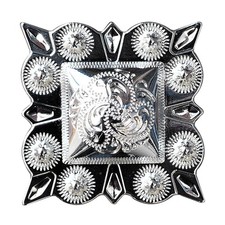 C-TY08 Set Of 8 Western Screw Back Concho German Silver 1.5 Inch Square Hilason