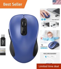 Sleek Blue 2.4G Wireless Mouse with Long Battery Life Adjustable DPI Levels