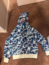 BAPE ABC CAMO SHARK FULL ZIP HOODIE 'Blue' Size medium M 