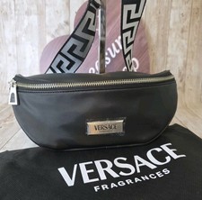 Versace Men's Luxury Belt Bag Black Waist Travel Fanny Pack Authentic
