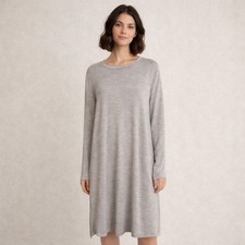 LOFT Gray Wool Blend Long SleeveSweater Dress Women Large Soft Knit Lightweight