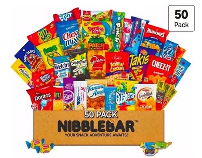 50 Count Snack Box Variety Gift Basket Graduation Adults Kids 