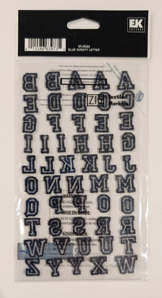 Sticko Pep Rally Embroidered Blue Varsity Letters Scrapbooking Stickers - Image 3 of 3