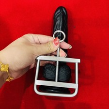 Steel Ball Stretcher Scrotum Bondage Clamp/Clip Testicles CBT Cock Ring Sex Toys