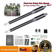 Electric Arm Dual Swing Gate Opener Automatic Heavy Duty Kit w/ Remote 650lbs
