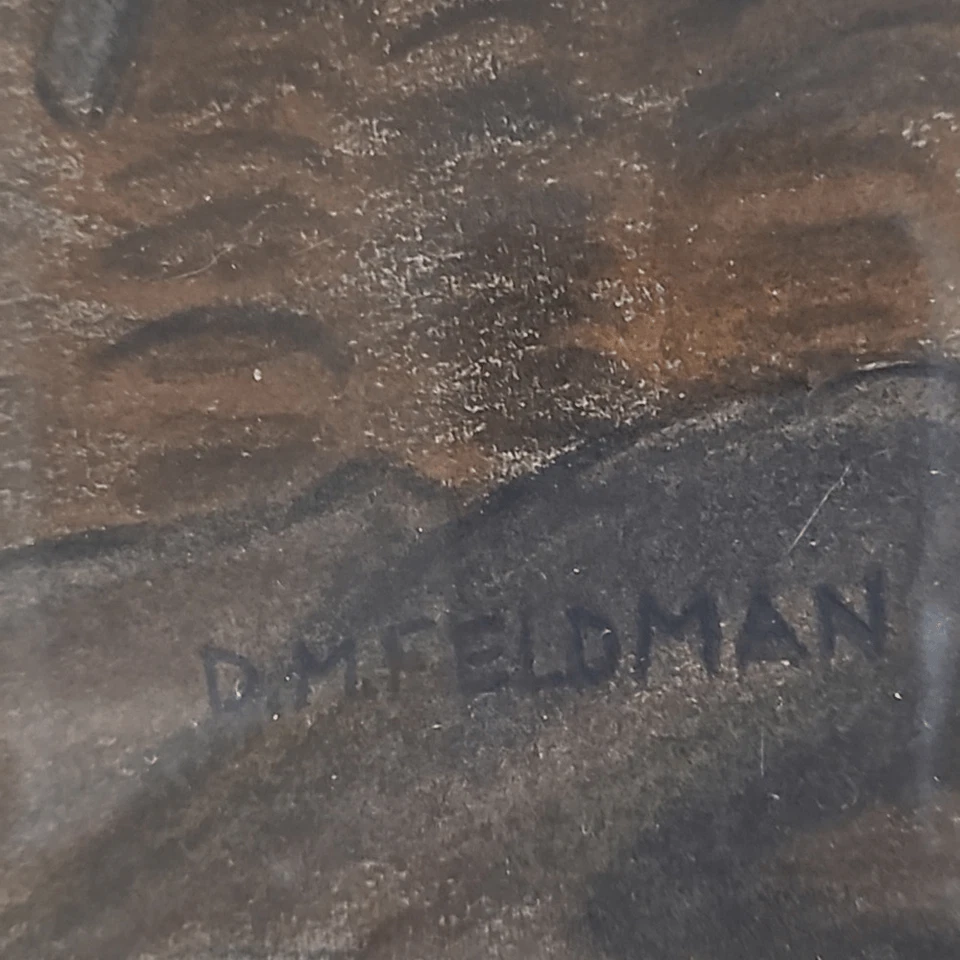 Arte de pared pintura original enmarcado con encanto de serpiente indio DH Feldman de colección Foto 4 de 4