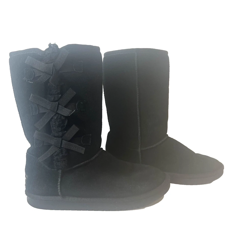 Bota de gamuza suave negra Koolaburra by UGG para mujer talla 6,5 botines medios zapato Foto 4 de 4