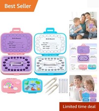 2 Pack Tooth Holders for Kids Keepsake, Tooth Fairy Box, First Tooth Keepsake...