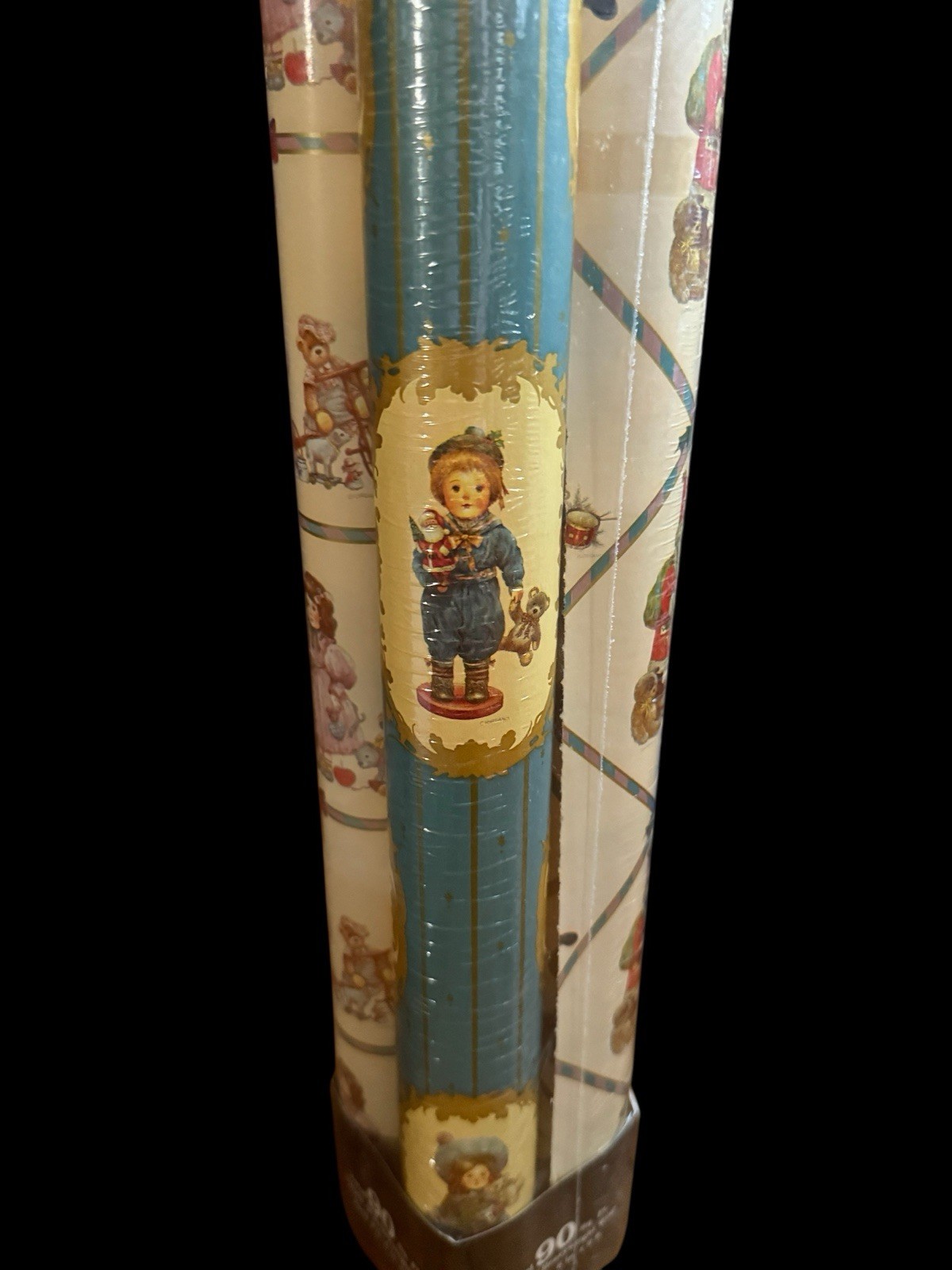Sealed VTG 90s Artfaire Victorian Christmas Wrapping Paper 4 Rolls USA 90 SqFt