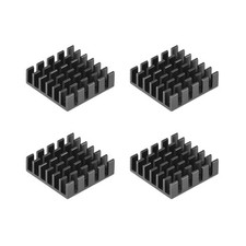 6x20x20mm Black Aluminum Heatsink Thermal Adhesive Pad 3D Printers 4Pcs