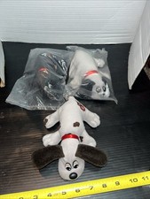 Lot Of 3 Vintage 1986 Tonka Pound Puppies 2 NEW In Packaging 2 Gray 1 Black.