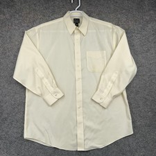 Jos A Bank Dress Shirt Mens 16.5 32 White Solid Classic Fit Cotton Traveler