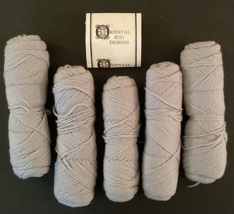 Oriental Rug Designs Co. 5 skeins yarn 2 oz Each Light Grey 100% Virgin Wool New