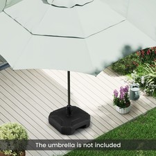 40kg Heavy Duty Fillable Umbrella Base 45cm Outdoor Patio Stand Black