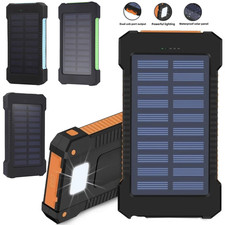 2025 30000mAh Super USB Portable Charger Solar Power Bank For Cell Phone Gift US