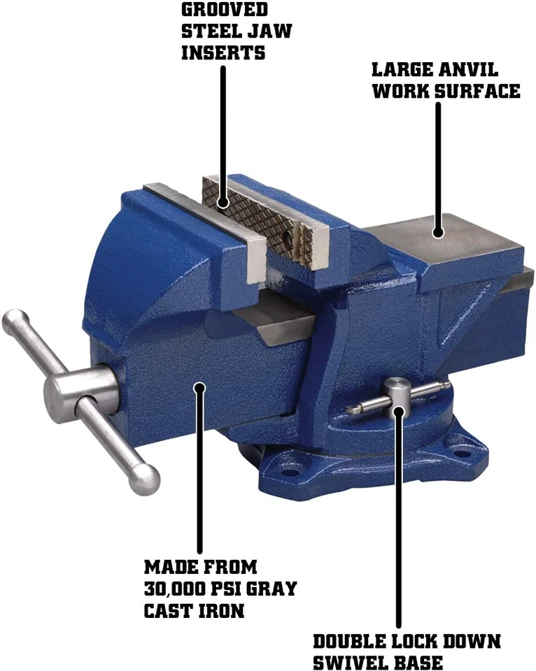 General Purpose Bench Vise, 4" Jaw Width, 3" Max Jaw Opening, 2-1/4" Throat (111 - Image 2 of 4