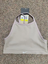 New Nike Womens Small S Indy Training Sports Bra Non Padded Tan
