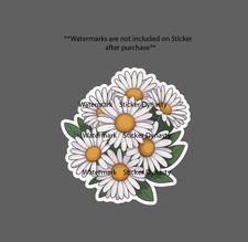 Daisies Sticker Waterproof Decal Flower Floral Outdoor Nature Gift Home NEW