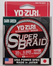 Yo-Zuri Super Braid 20 Lb Test 150 Yard Dark Green