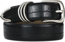 Women's Leather Belts with Gold Buckle Fashion Leather Waist Belt Elegant Ladies