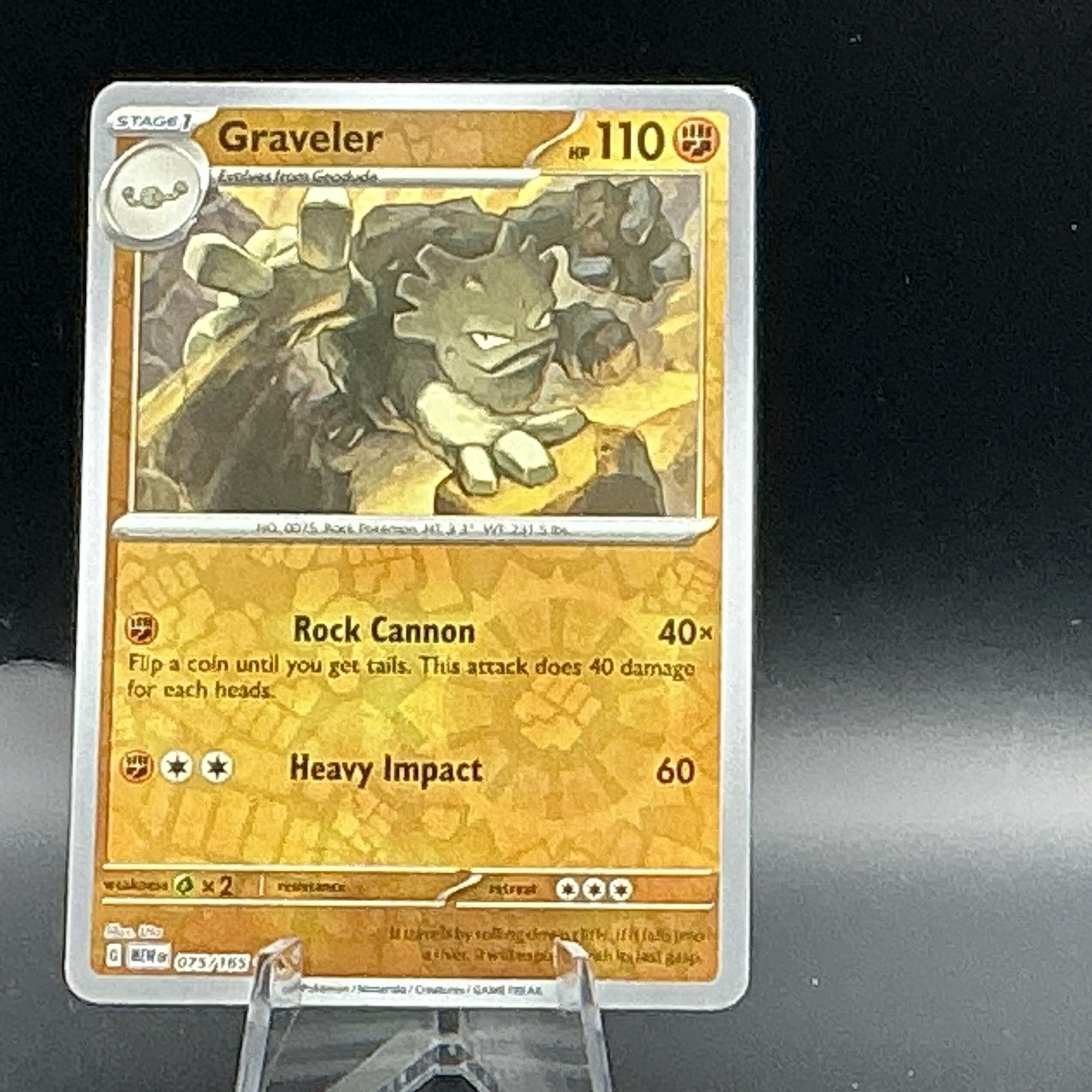 Graveler 075/165 Reverse Holo Rare Scarlet Violet 151 Pokemon NM
