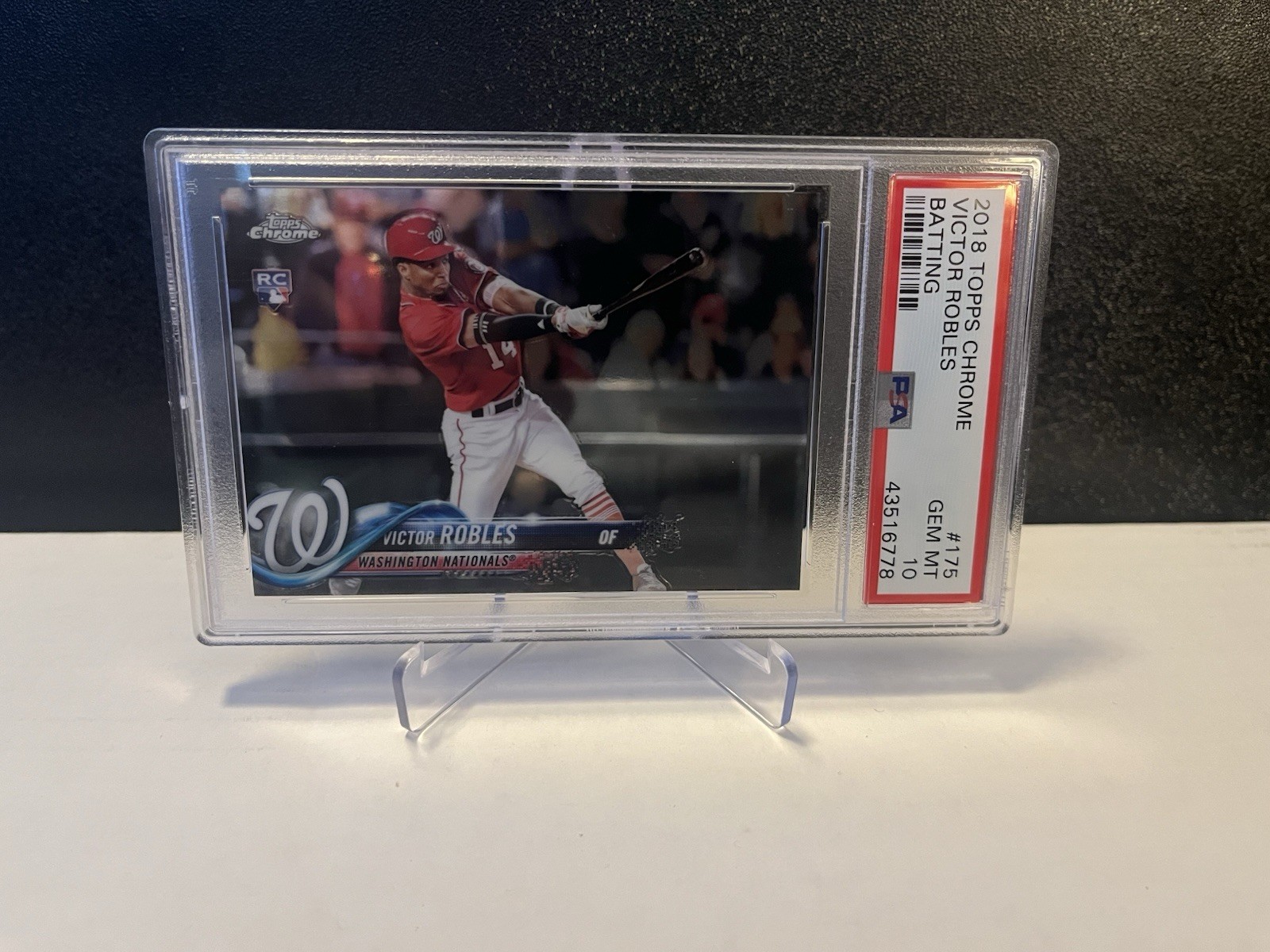 2018 Topps Chrome Rookie (RC) Victor Robles #175 PSA 10 Gem Nationals Mariners
