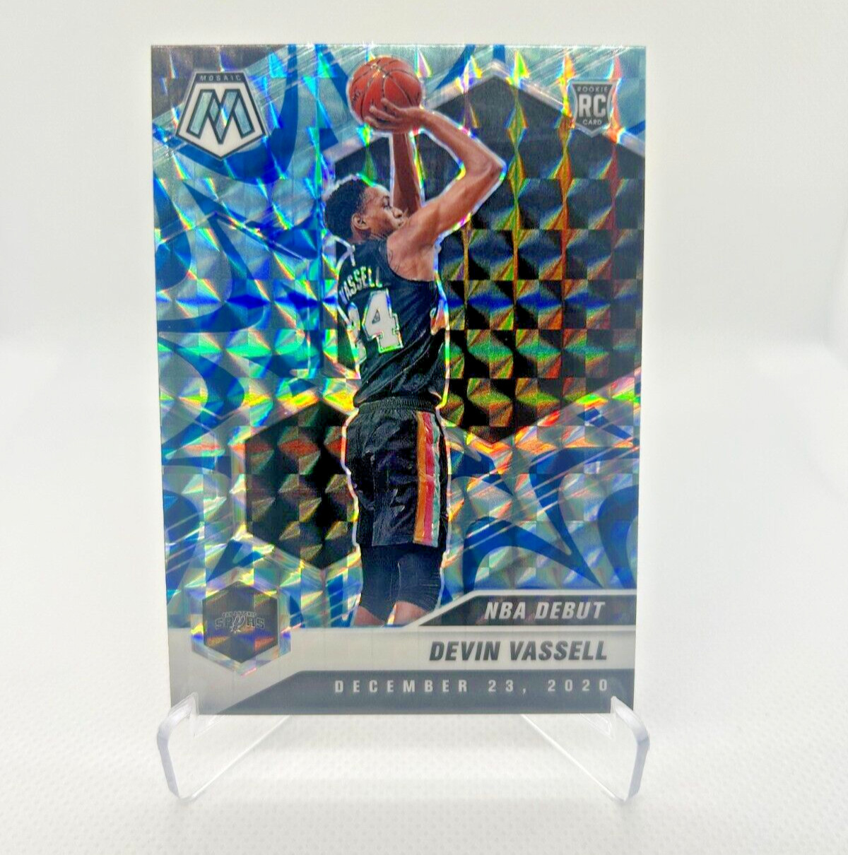 Devin Vassell RC - 2020-21 Panini Mosaic Reactive Blue #278 - San Antonio Spurs