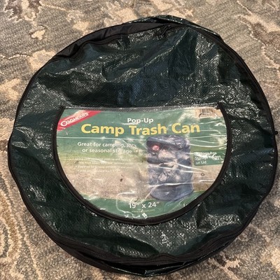 Coghlan s Pop-Up Camp Trash Can 19  x 24  Green Collapsible Camping RV - Good