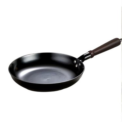 12 inch Deep Cast Iron Frying Pan with Wood Handle, Non Stick Skillet for Ste...