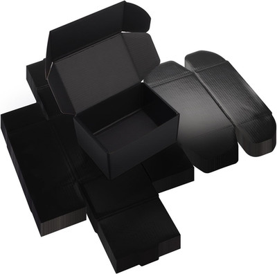 6X4X3 Black Shipping Boxes for Small Business 20 Pack, Small Cardboard Corrugate
