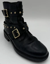 Kurt Geiger London Stinger Women's Biker Boots 7 Black Side Up Studded Boots