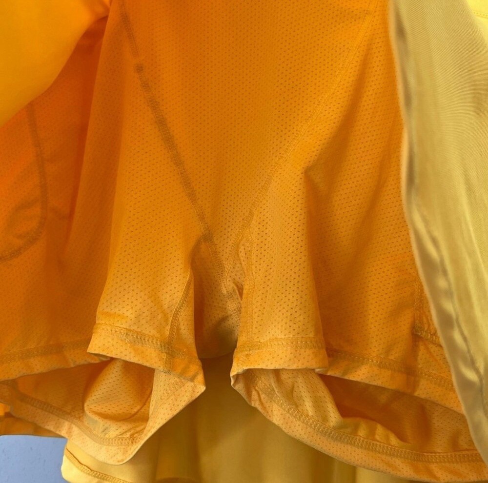 Santiny XL Tennis Skirt Skort Quick Dry Stretchy with Ball Pocket Golden Yellow NWT