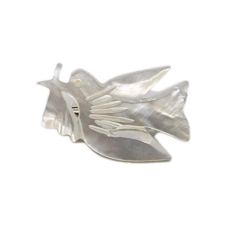 Broche Paloma Pájaro Pin Madreperla Concha Perlada 1 pulgada De Colección Foto 4 de 4