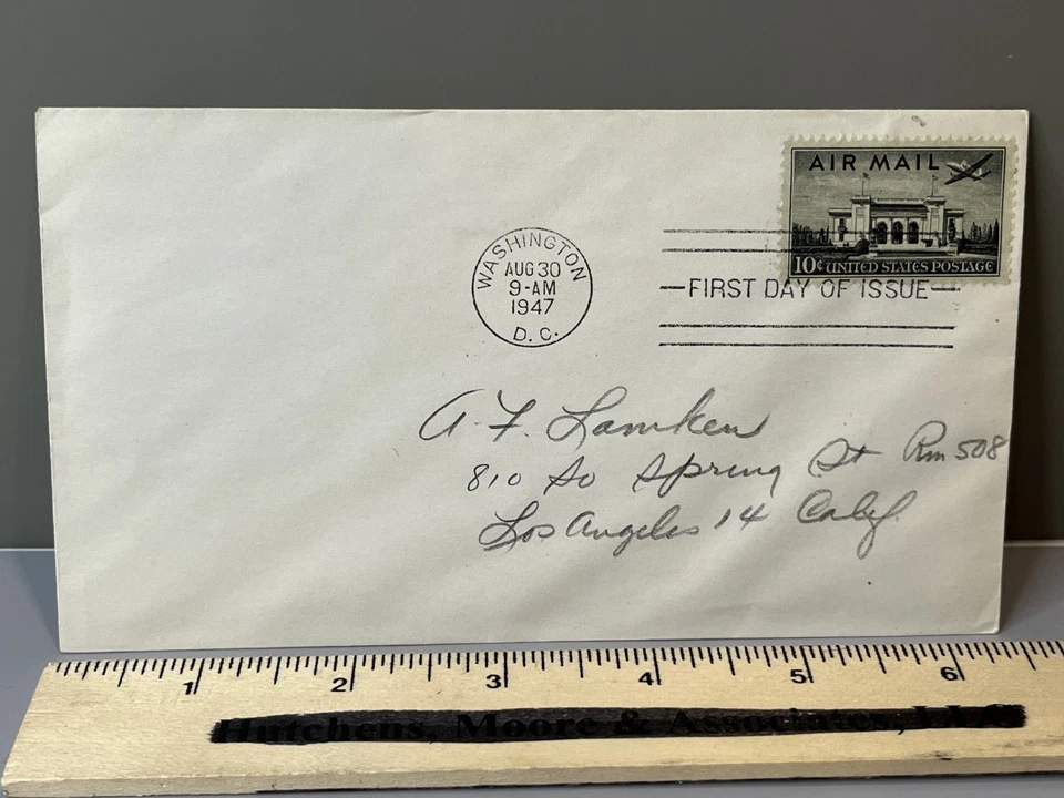 USA 10¢ AIR MAIL PANAM BLDG #C34 AUG 30 1947 WASHINGTON DC FIRST DAY COVER FDC - Image 2 of 4