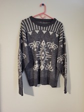 Vintage Style Geometric Pattern Knit Sweater