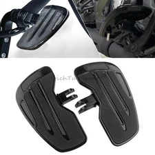For Harley Softail Street Bob Breakout Black Driver Rider Footboards Floorboards